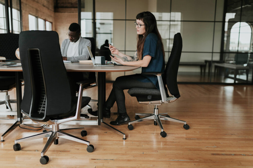 FMG Fern chair in conference room.